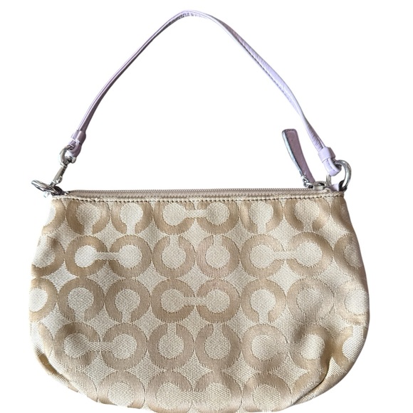 Coach Beige and Lavender Wristlet - Picture 2 of 3